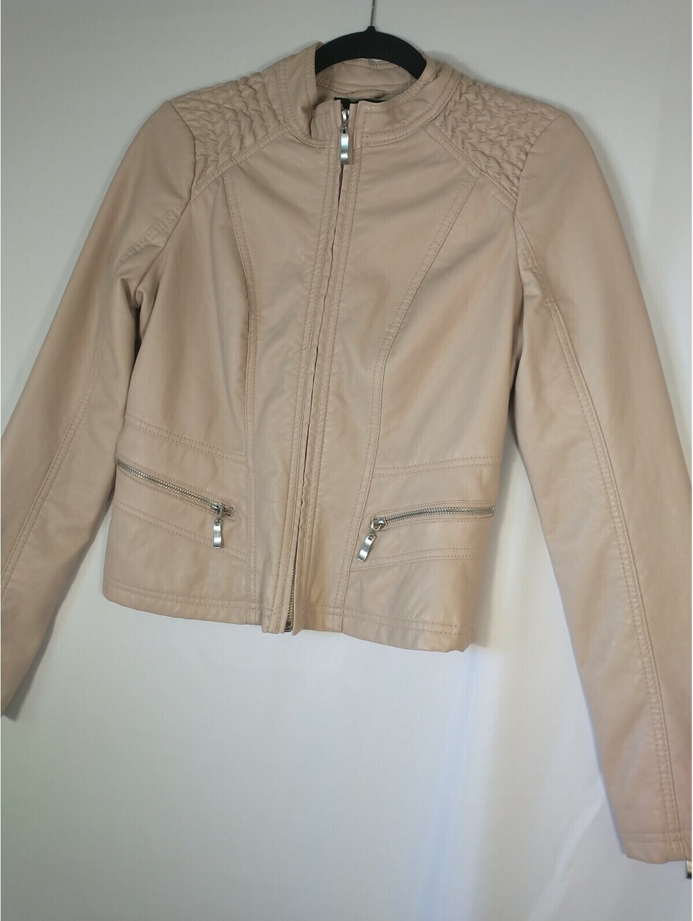 Therapy Jacket "Biker Chick "Full Zipper, Beige color, women's Size S, lined